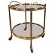 Hollywood Regency bar cart in bronze and smoked glass, 1950s