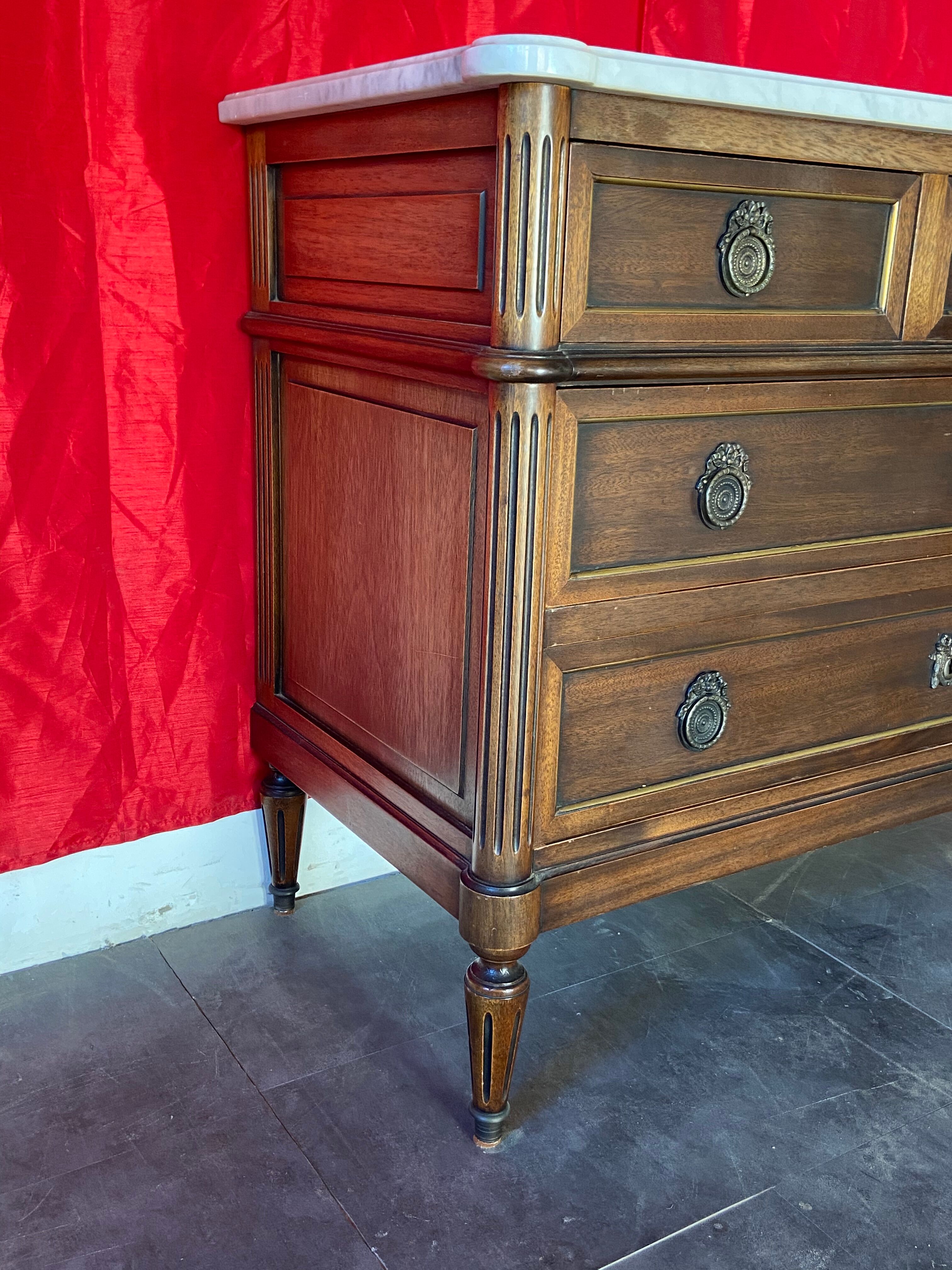 Mahogany chest of drawers Louis XVI 1950