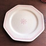 Old pink speckled beige dessert plate from the Dentelle St Amand collection