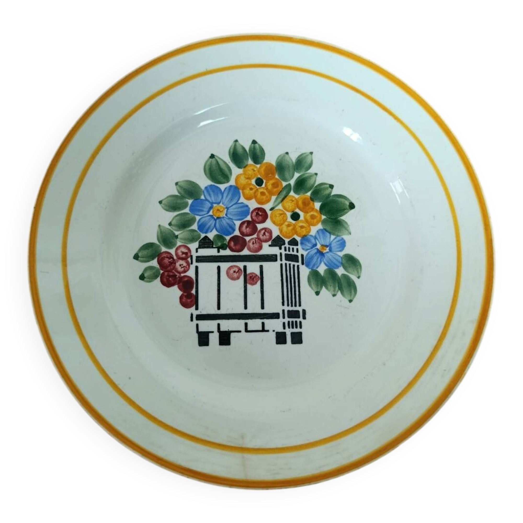 Assiette fleuri HBCM France