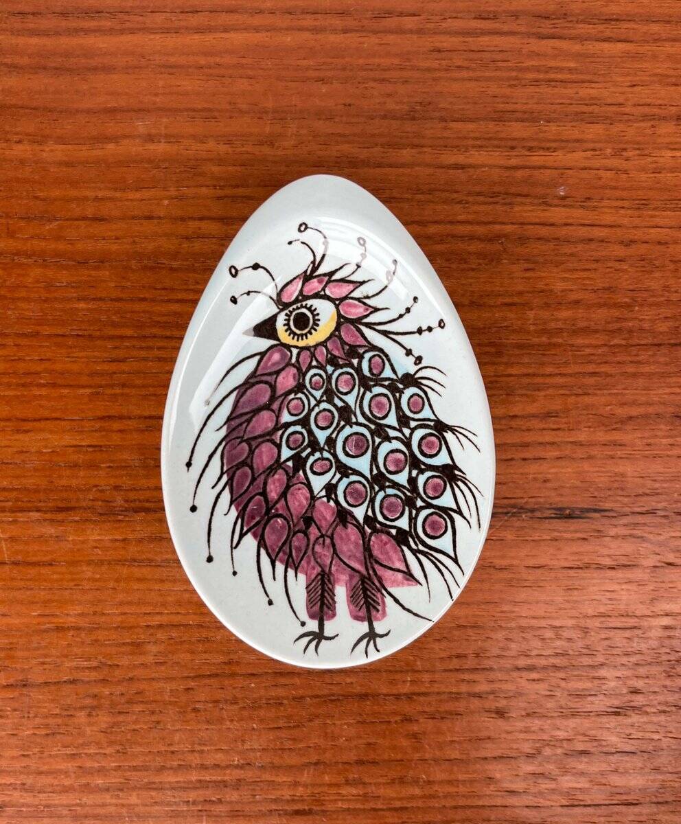 Small oyster or Danish sauce plates from the mid-century by Beth Breyen for Royal Copenhagen, set of 4.