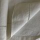 Linen sheet, reserve of antique trousseau, new with openwork and BL modernist L180