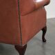 Classic English cowhide button seat chesterfield wingback armchair