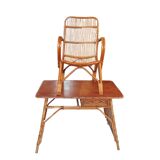 Vintage rattan desk and chair