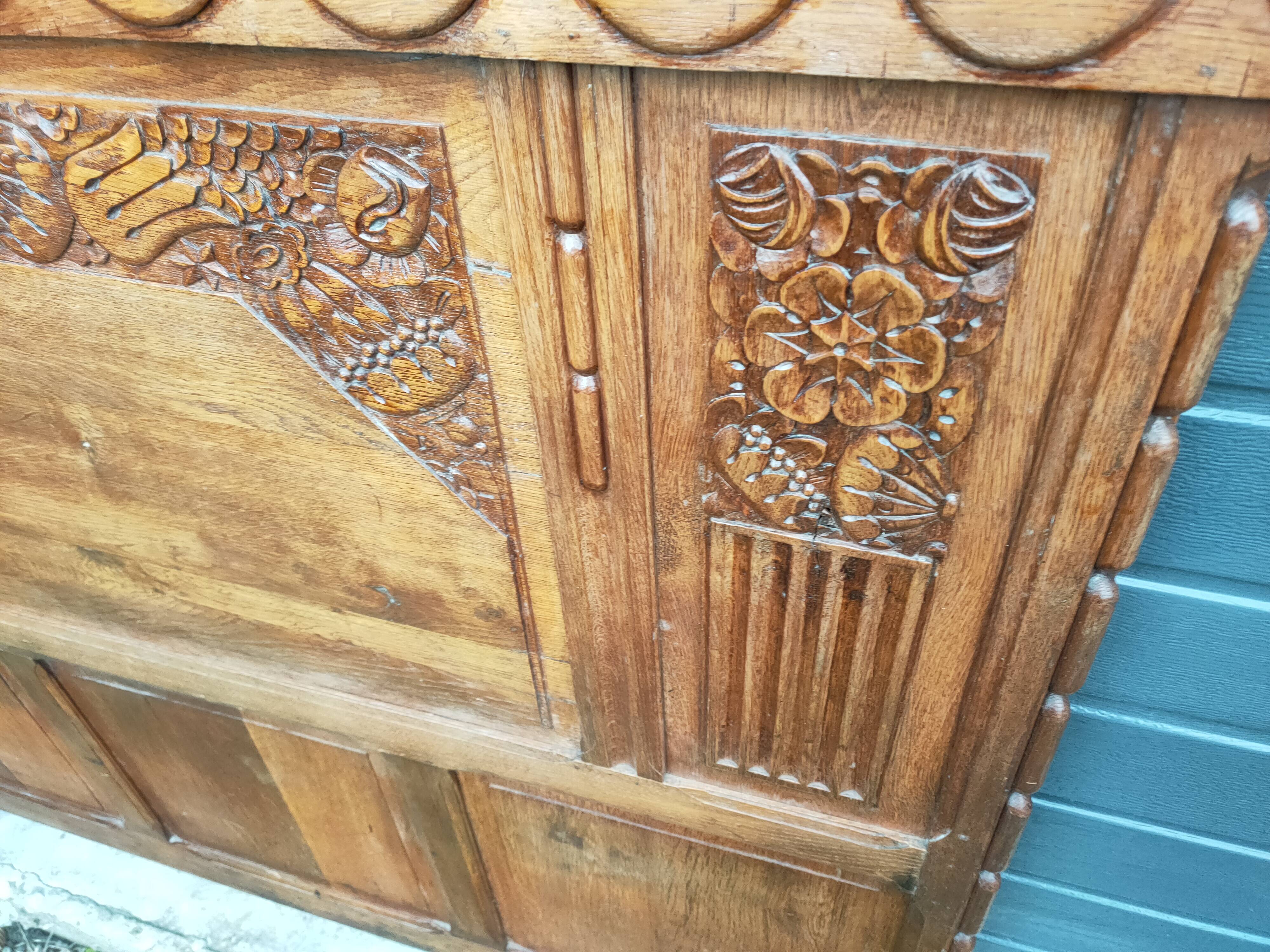 1930s headboard in solid oak