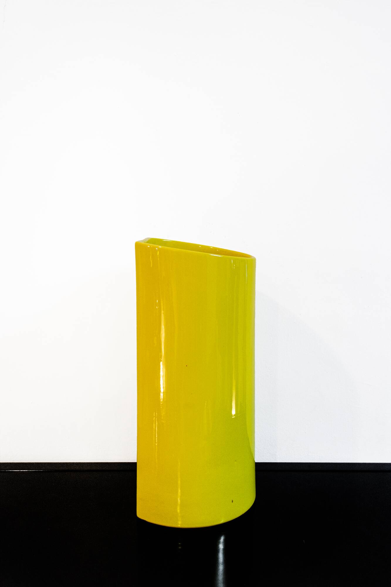 Yellow Ceramic Vase-portaombrelli from Gabbianelli, Italy, 1970s