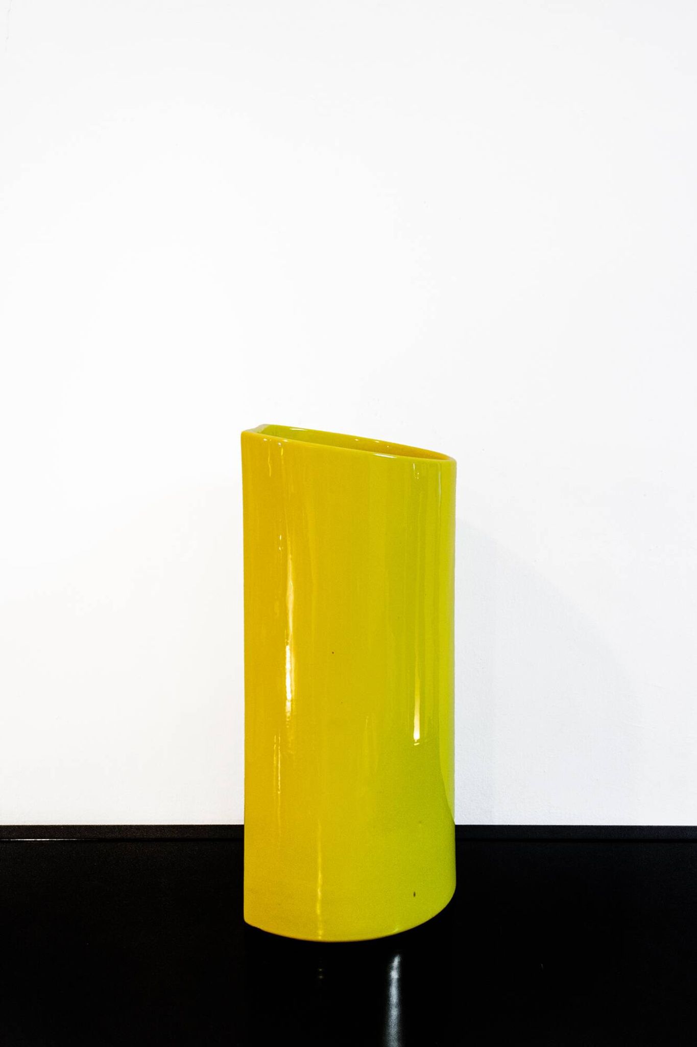 Yellow Ceramic Vase-portaombrelli from Gabbianelli, Italy, 1970s