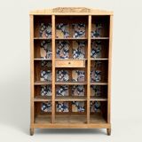 Parisian art deco wardrobe in solid raw oak, removable
