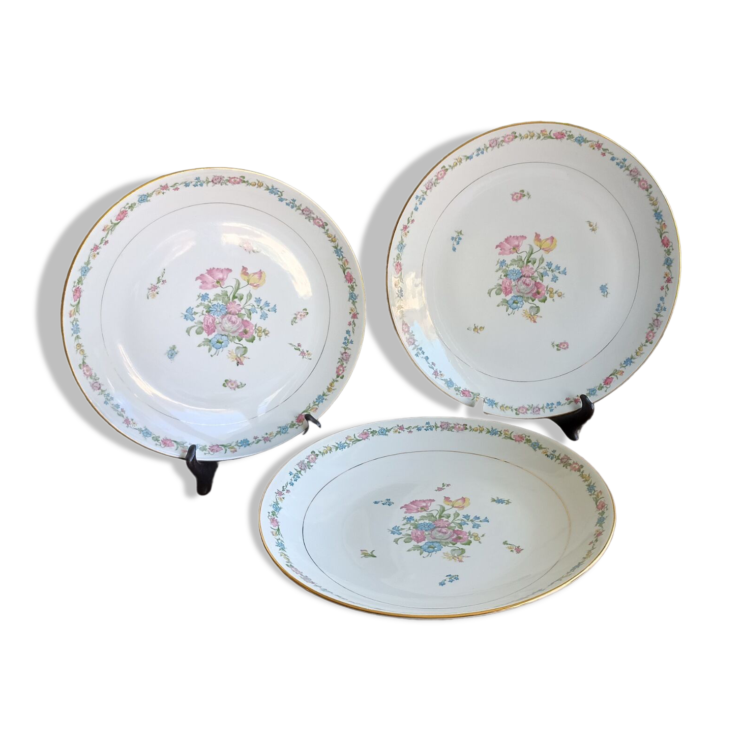 3 serving dishes in Limoges porcelain - Porcelaine limousine