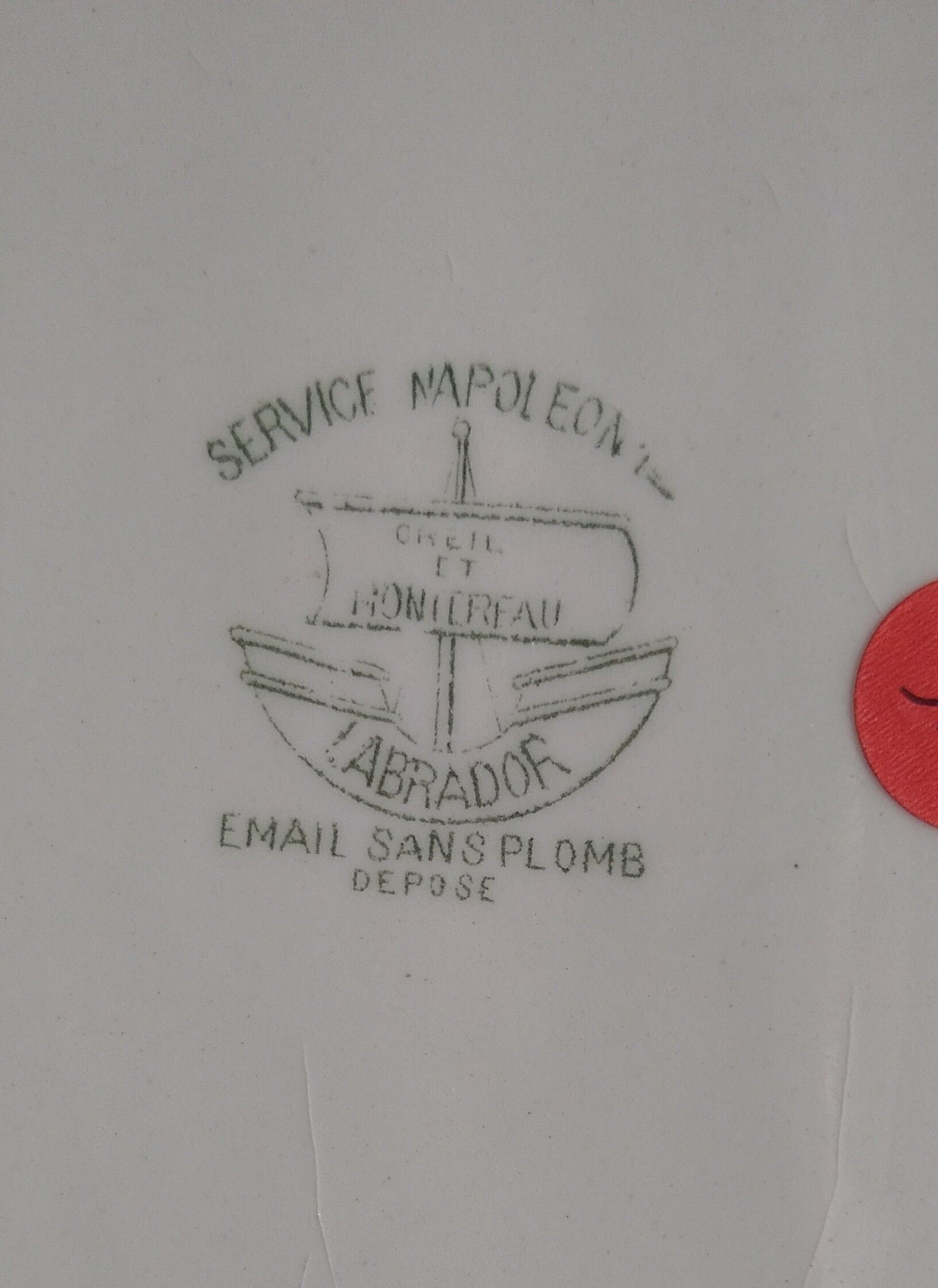 Oval dish green service napoleon model labrador