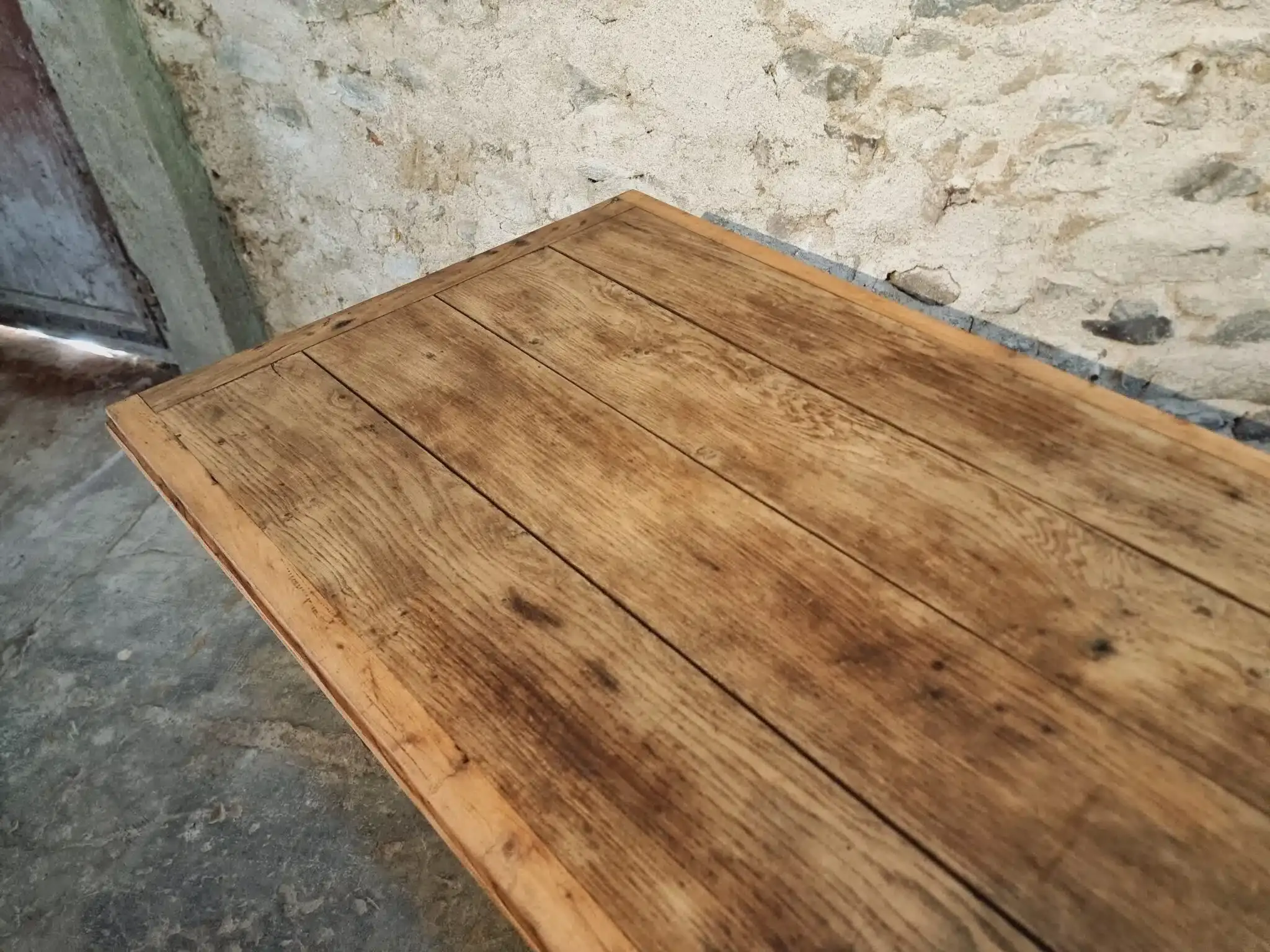 19th Century French Farmhouse Table in Chestnut Wood, Extendable to 365cm, Rustic Dining or Work Table
