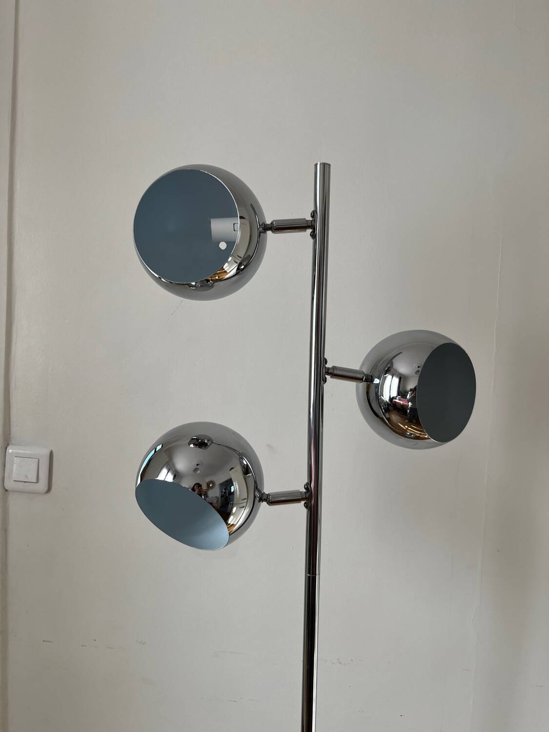 Vintage chrome floor lamp - 60s-70s - Space Age / Mid-Century Mo style