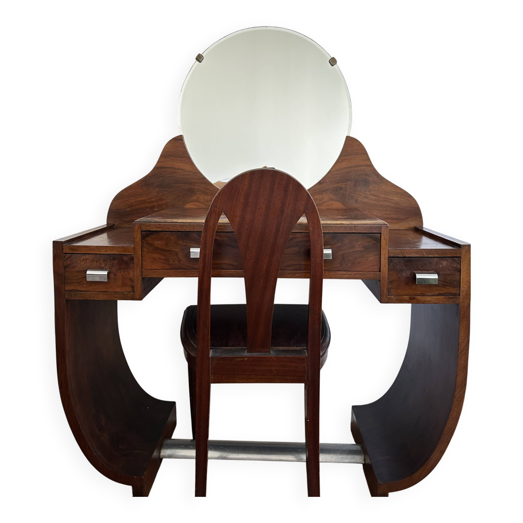 Art Deco rosewood chair and dressing table set in ocean liner style