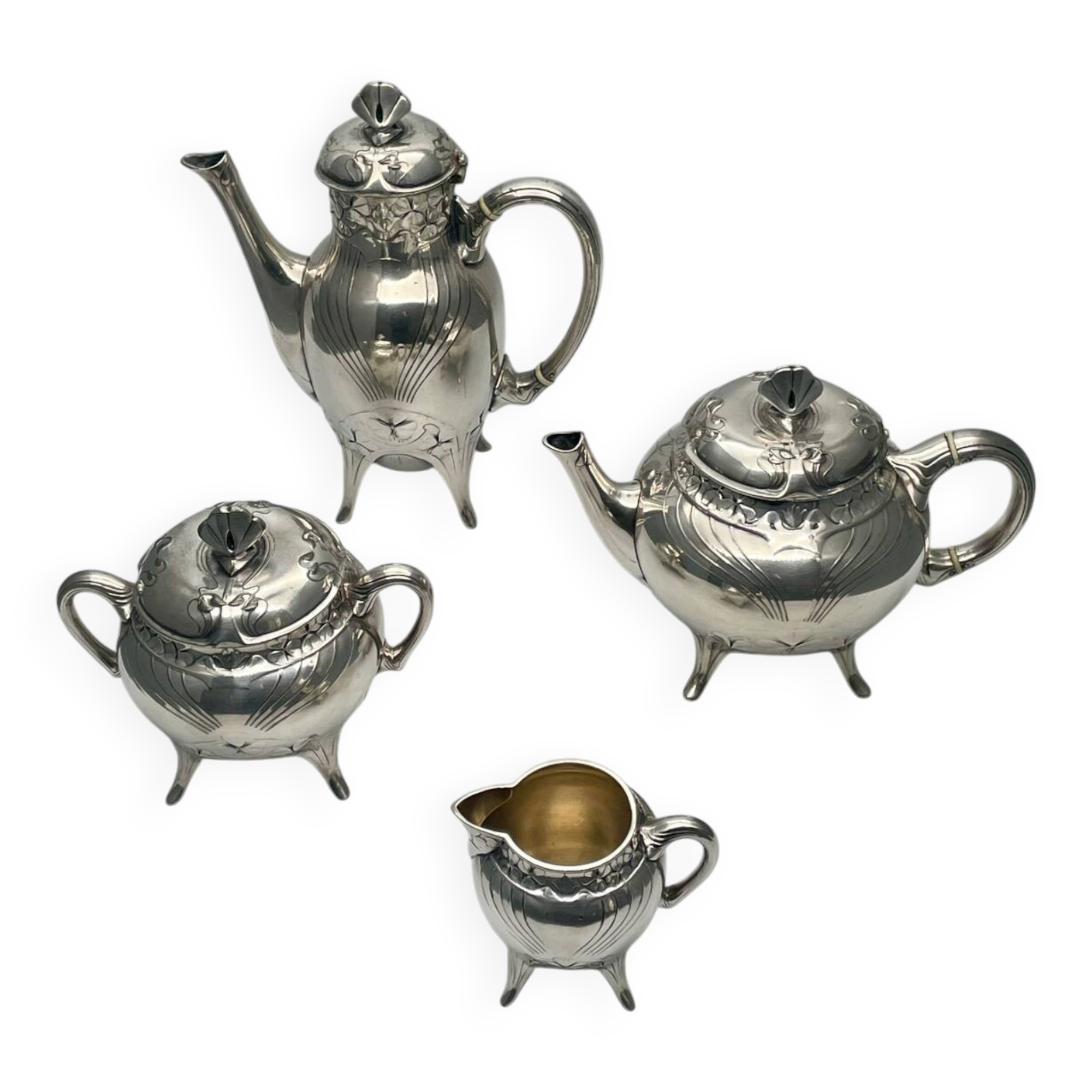 Gallia Christofle Tea/Coffee Service, Art Nouveau 1900