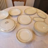 Service de table en porcelaine opaque dorée à la feuille