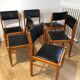 Series of 6 vintage Scandinavian style chairs