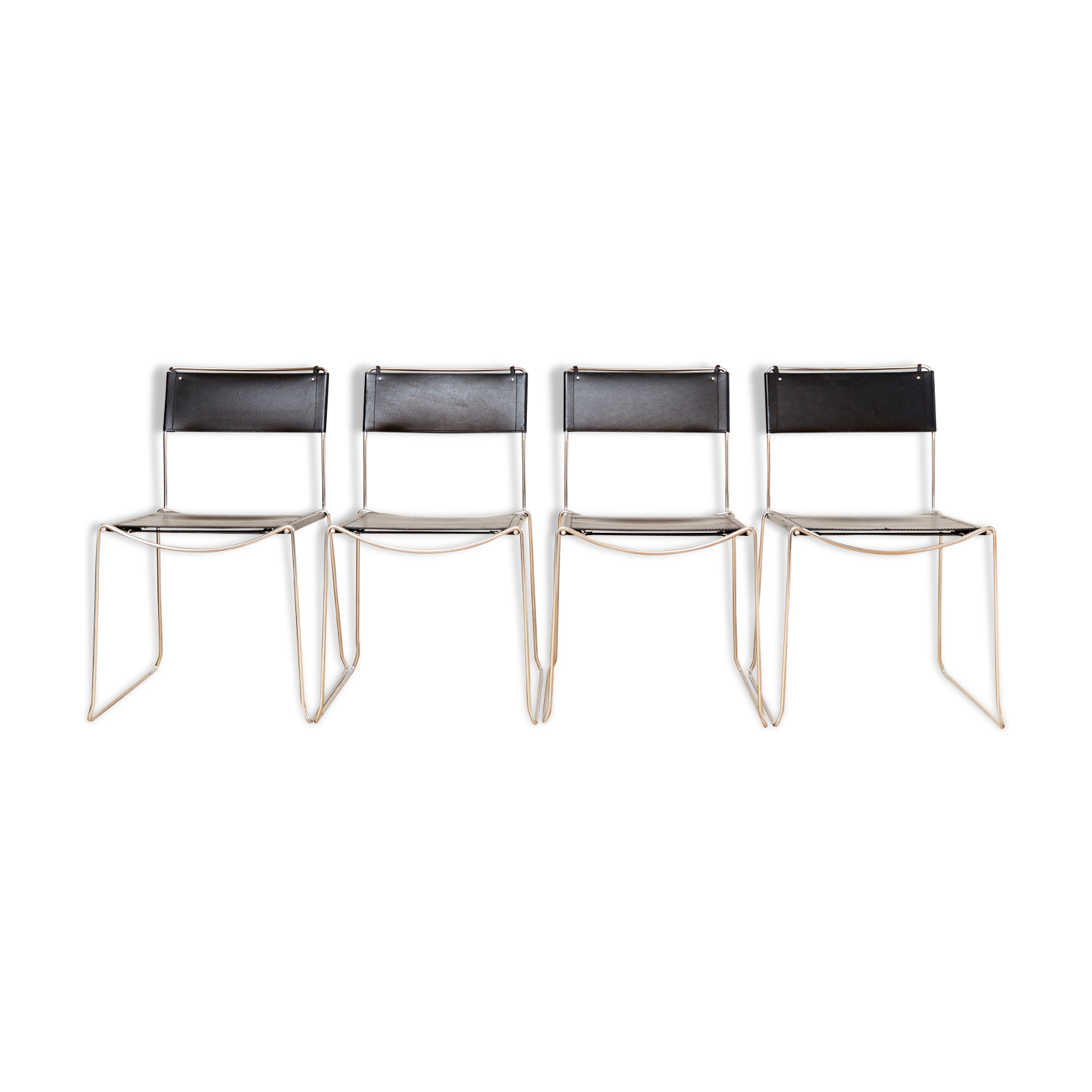 Leather dining chairs by Giandomenico Belotti  for Alias