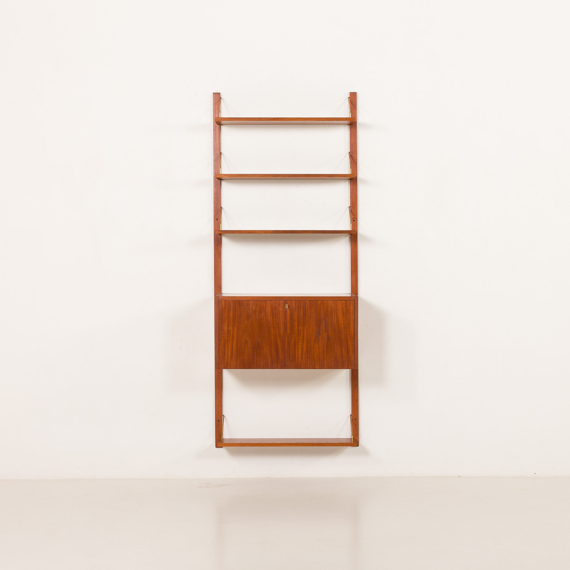 Scandinavian teak wall unit with a secretaire