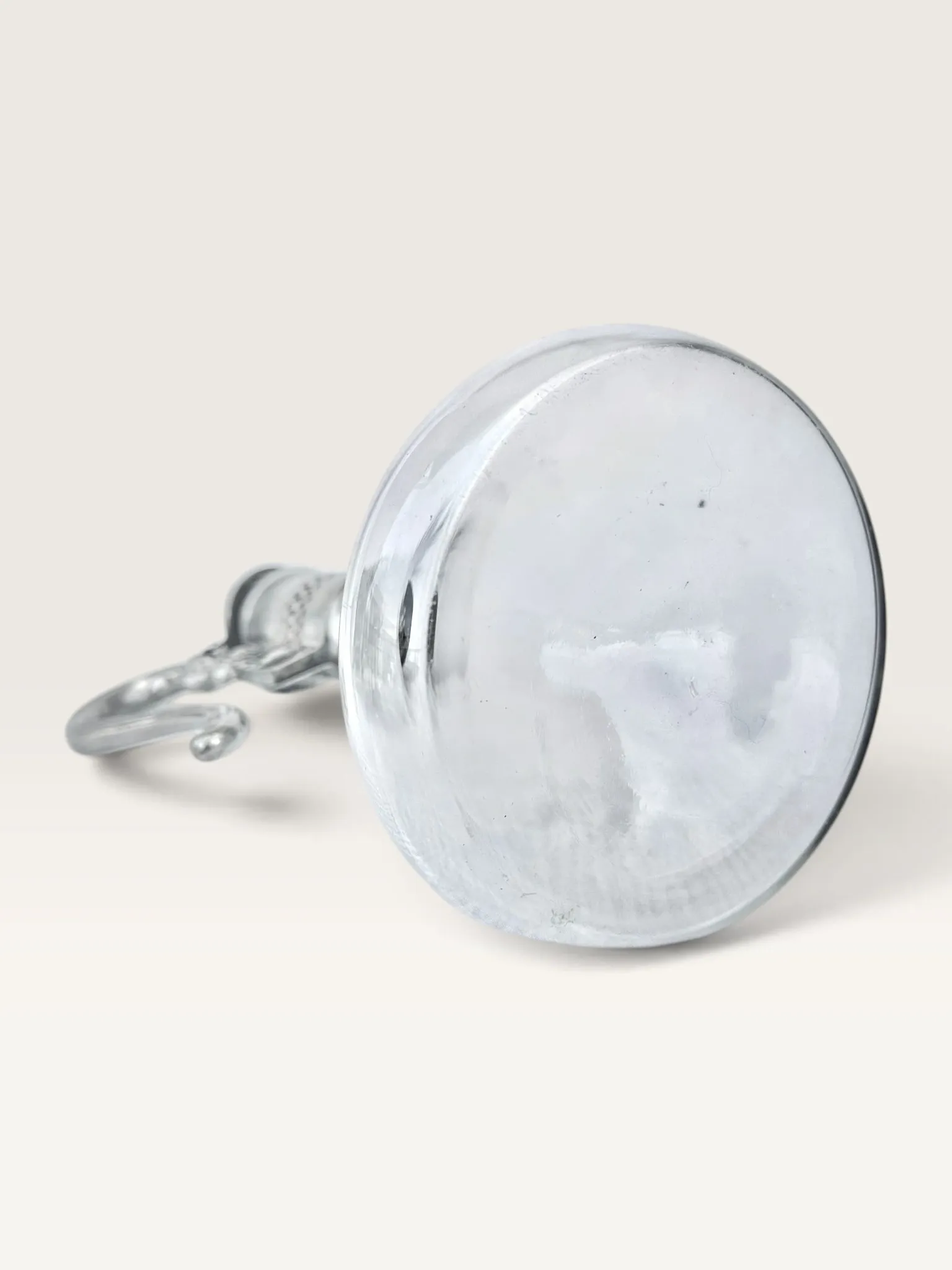 Glass and silver-plated metal jug, Louis XV style