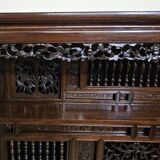 Asia 19th century: antique cabinet carved in mahogany (Chinese or Indochinese art)