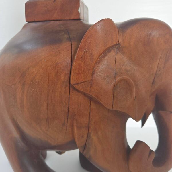 Magnifique lampe elephant vintage art deco 1940 1950 en bois massif 40s 50s