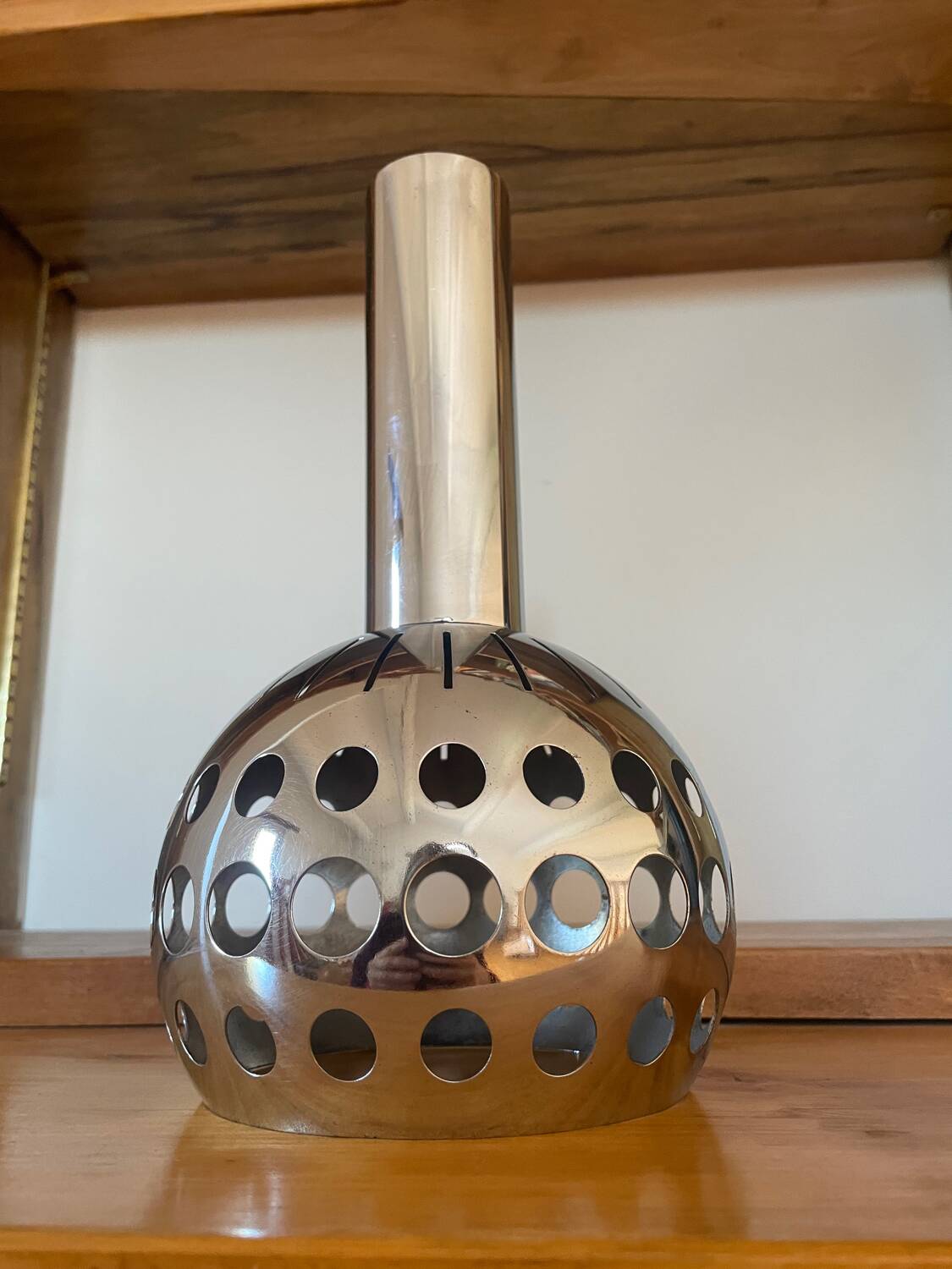 Suspension vintage luminaire chromé seventies