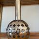Suspension vintage luminaire chromé seventies