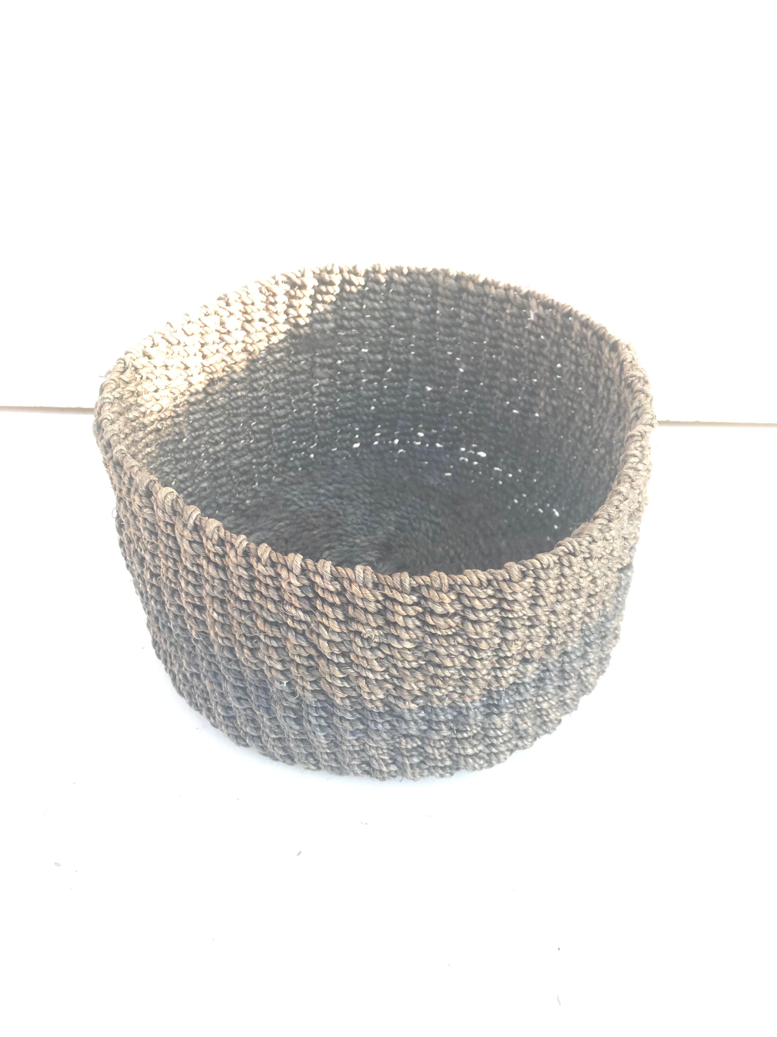 60s rope braided vintage basket