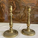 Pair of brass candle holders