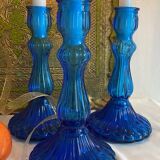Glass candle holders from the 60s and 70s