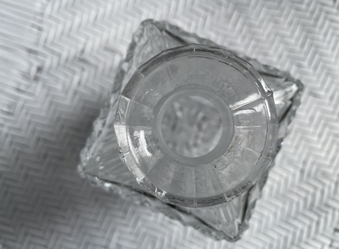 Diamond-tipped glass decanter 1960s/70s