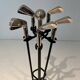 Fire Necessary Golf Model in Black Lacquered Metal and Chrome Golf Clubs