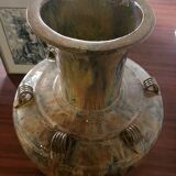 Large handled jar in glazed terracotta