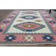 1970s Vintage Turkish Hand-Knotted Wool Cotton Pink Area Rug 120x176