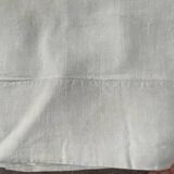 Antique cotton and linen sheet monogrammed M B with Venice lace
