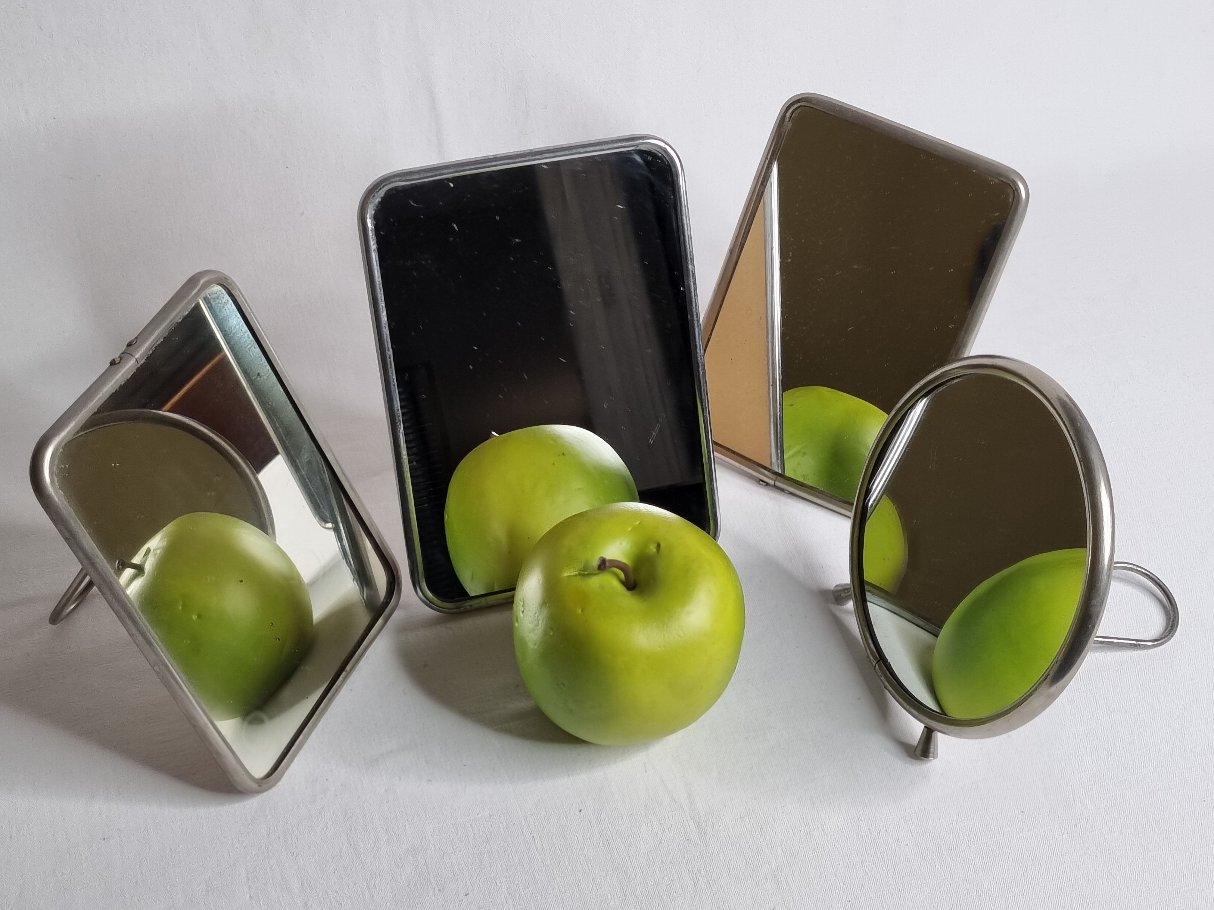 Set of four barber mirrors to be placed or hung