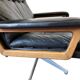 Vintage black leather armchair / Andre Vandenbeuck single seater armchair