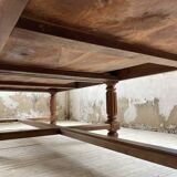 Solid walnut farmhouse castle table 1900 XXL