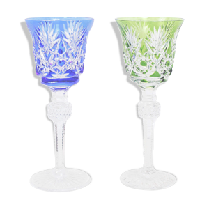 Duo de verres en cristal années