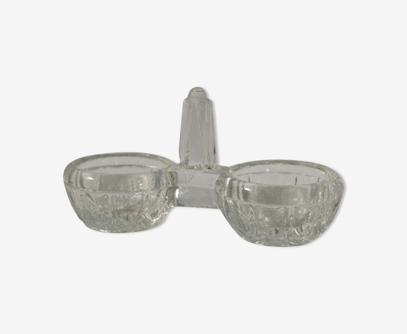 Salière vintage en verre clair