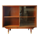 Enfilade wall vitrine in veneered teak from the 1960s.