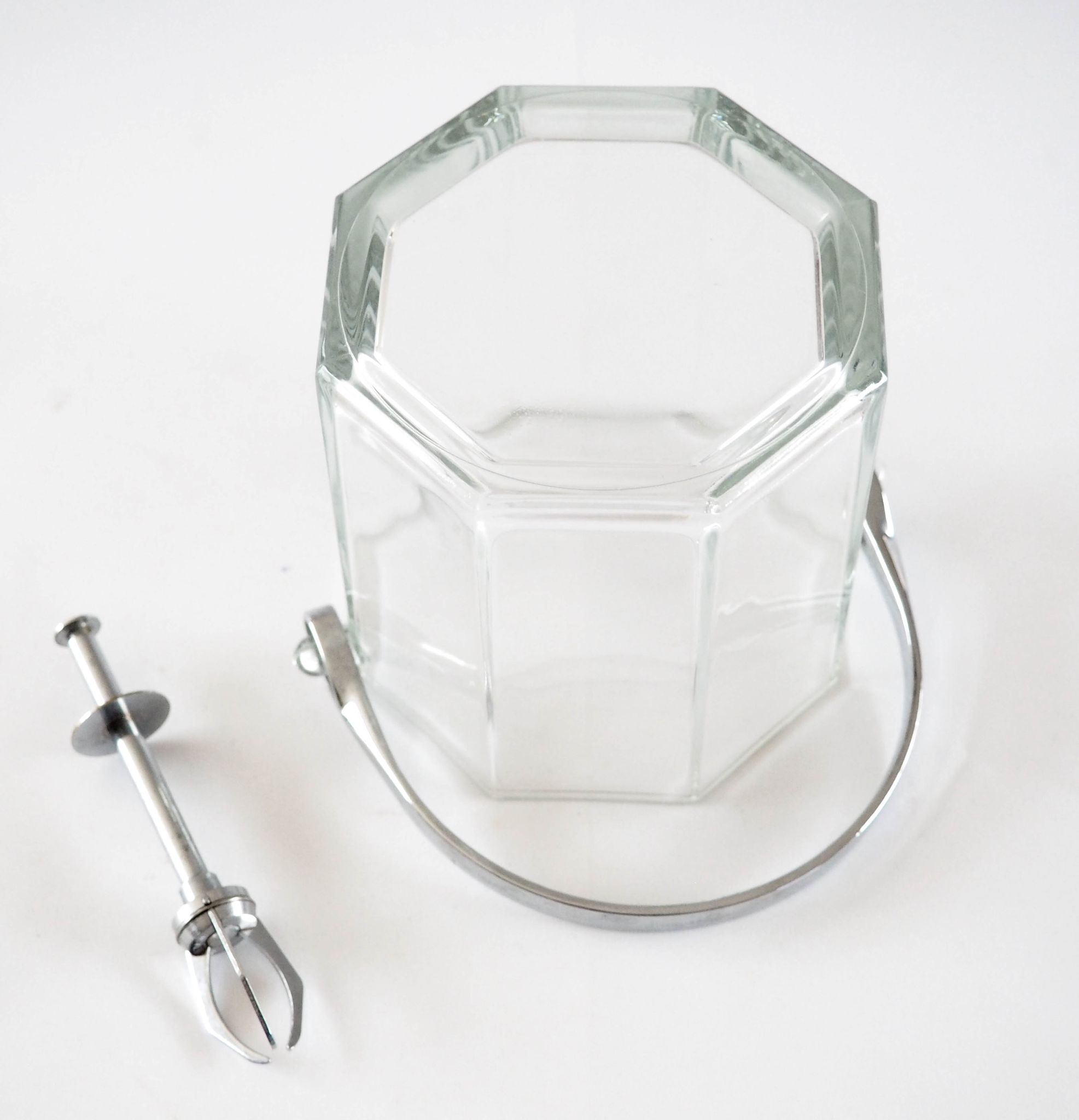 Seau à glace en verre octogonal