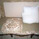 Solid wood and fabric sofa