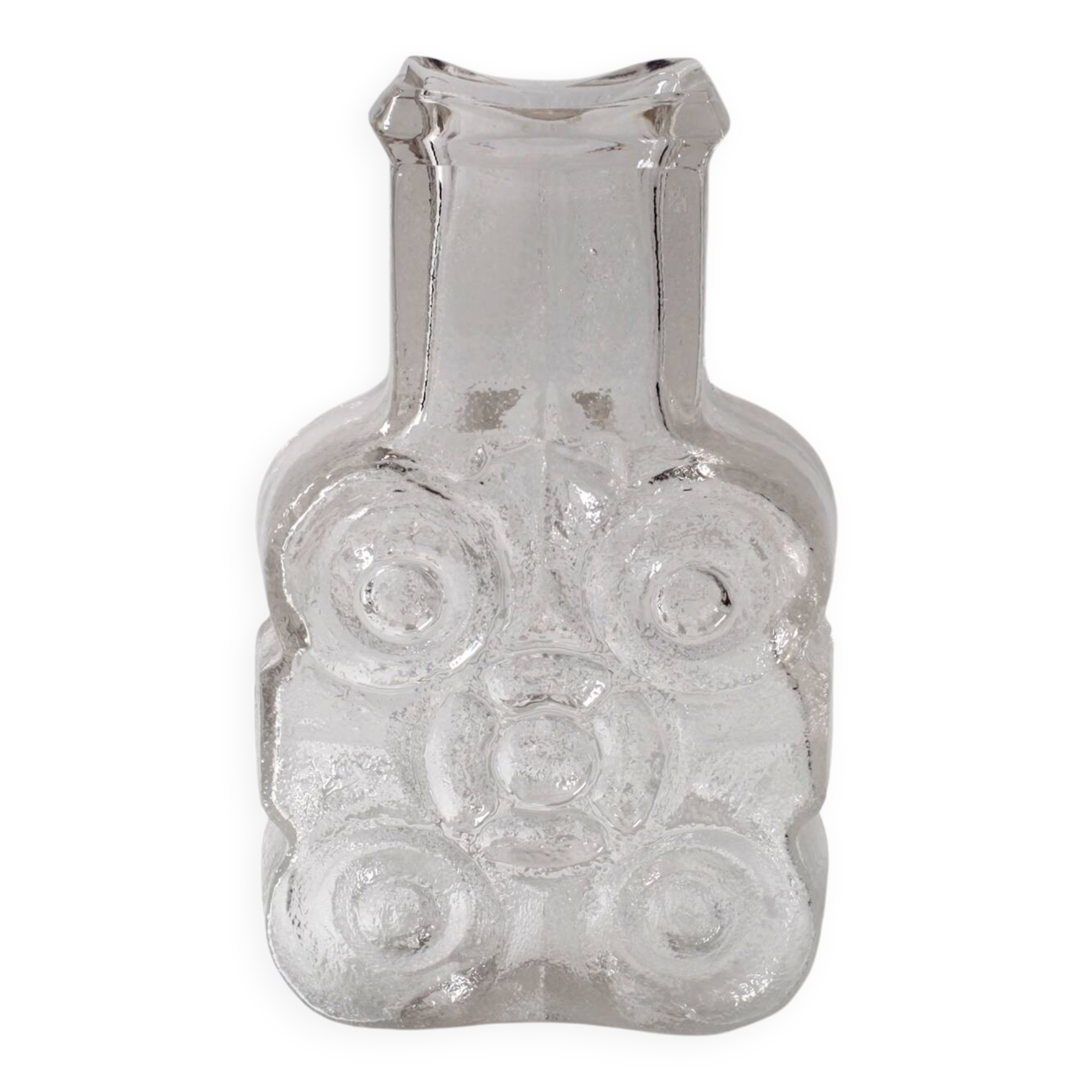 Pressed Glass Vase On The Rocks by Heiner Düsterhaus / Walther Glas / 1972