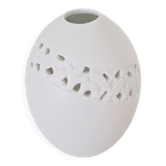 White porcelain egg vase