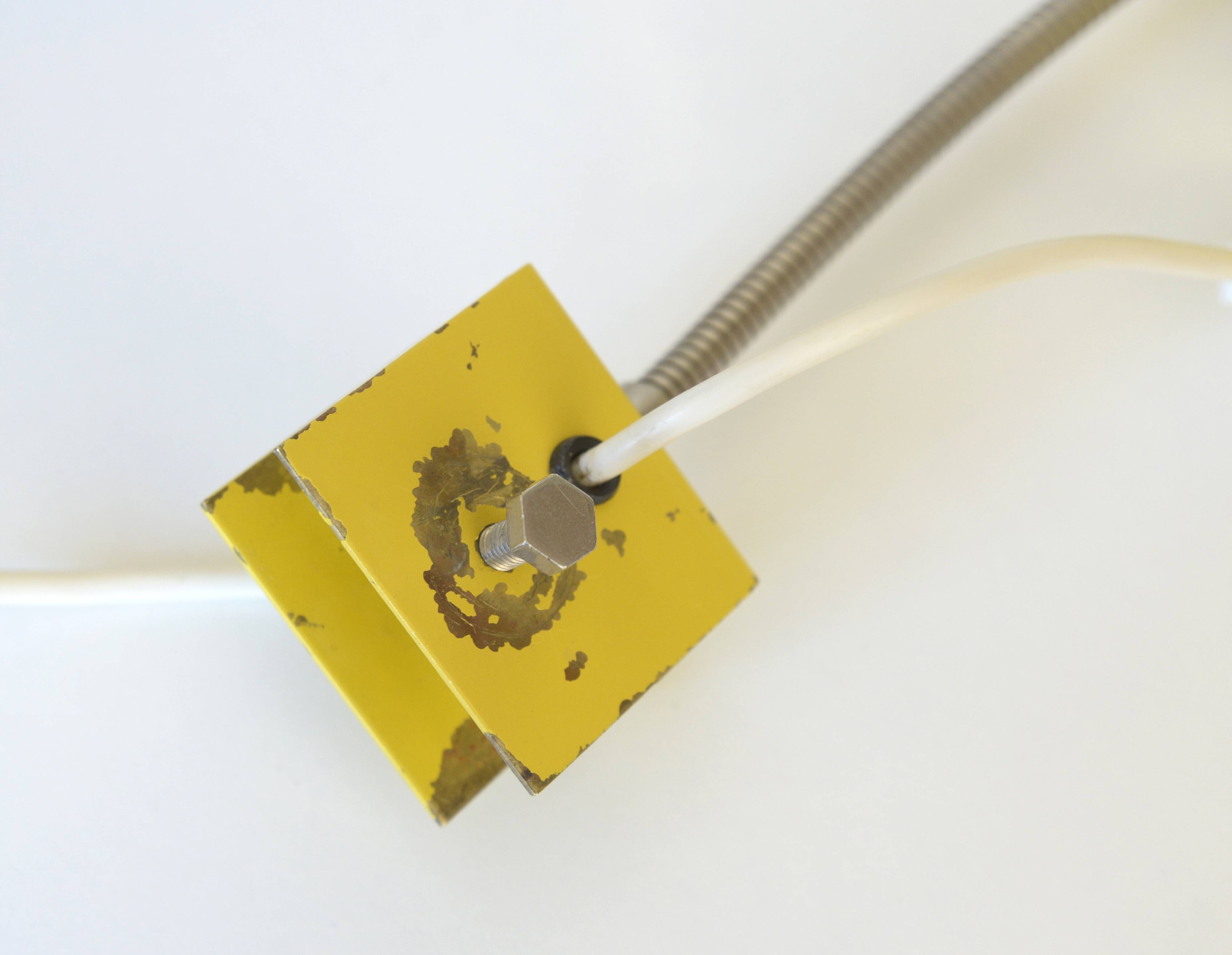 Space Age style lamp / Vintage yellow bookshelf light / Mid-century modern