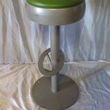 Tabouret haut acier et skaï