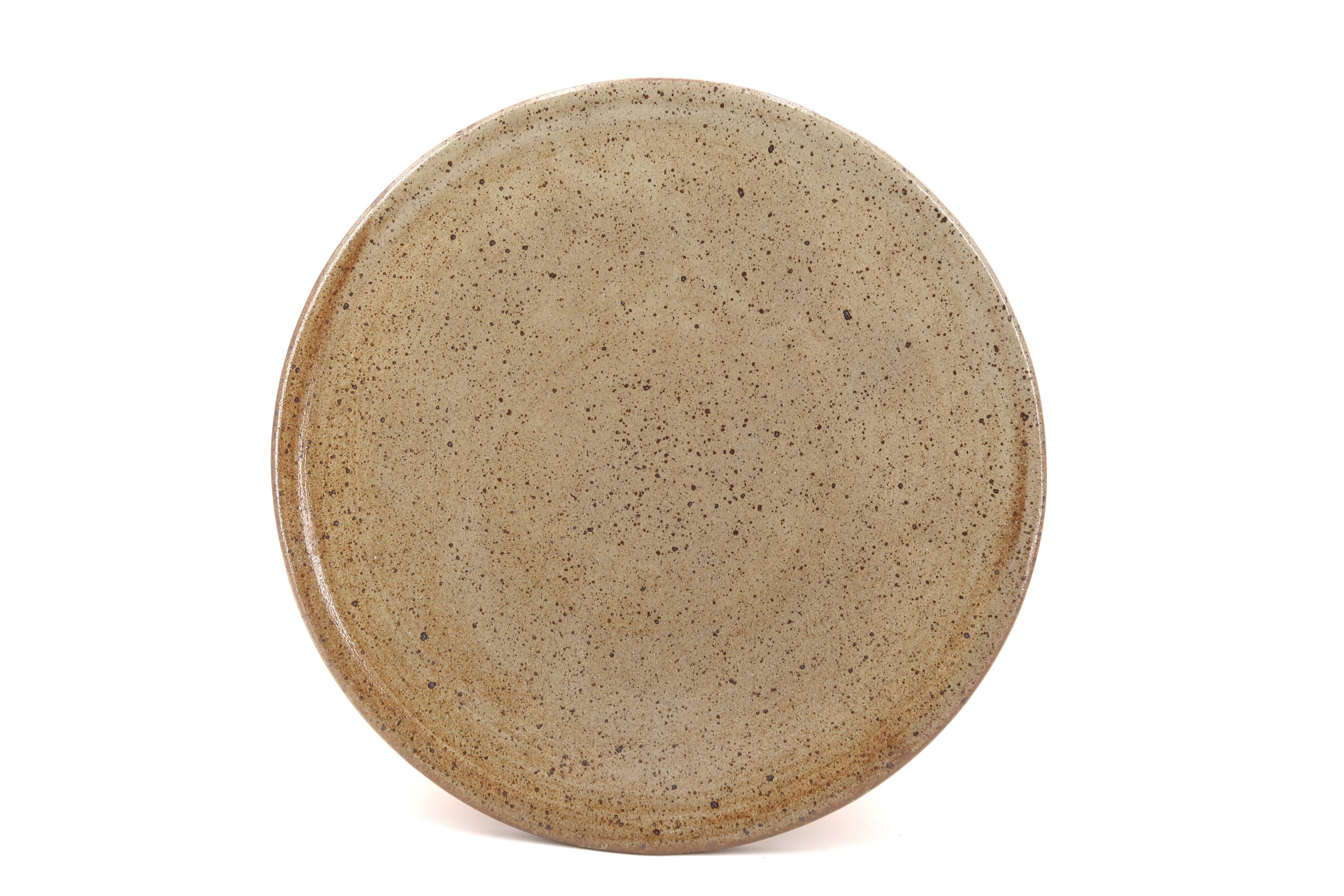 Artisanal stoneware pie dish, ceramic 60s