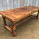 Farm table with cat bar in solid oak and 1 drawer.