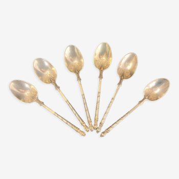 Tableware, suite of 6 small silver spoons early twentieth century